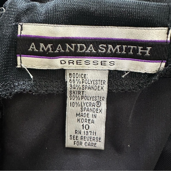 Vintage Amanda Smith Black Velvet Illusion Sheer Mesh Maxi Dress Size 10 - Picture 8 of 9